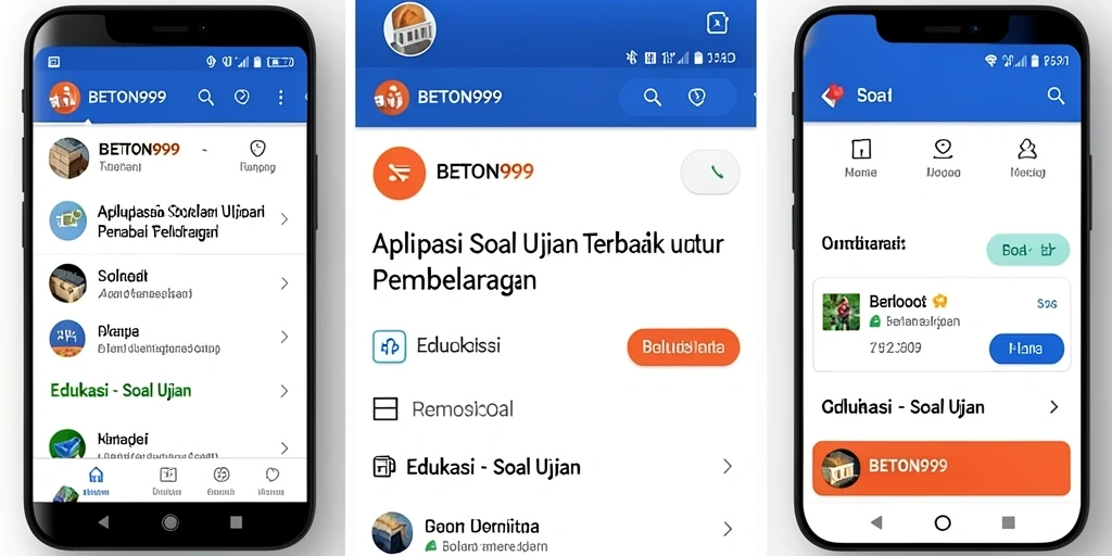 Antarmuka aplikasi BETON999 yang menarik untuk Soal Ujian.