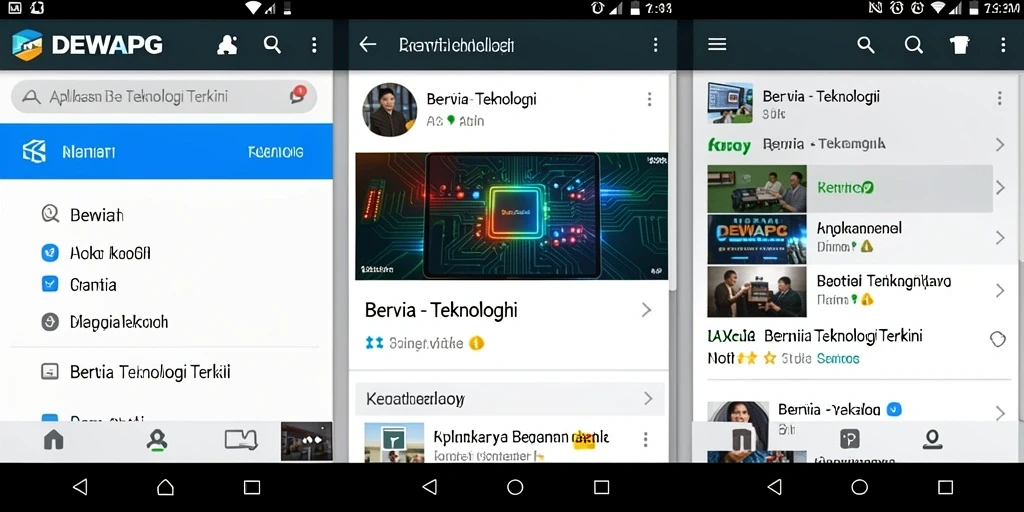 Antarmuka aplikasi DEWAPG dengan berita teknologi terkini.