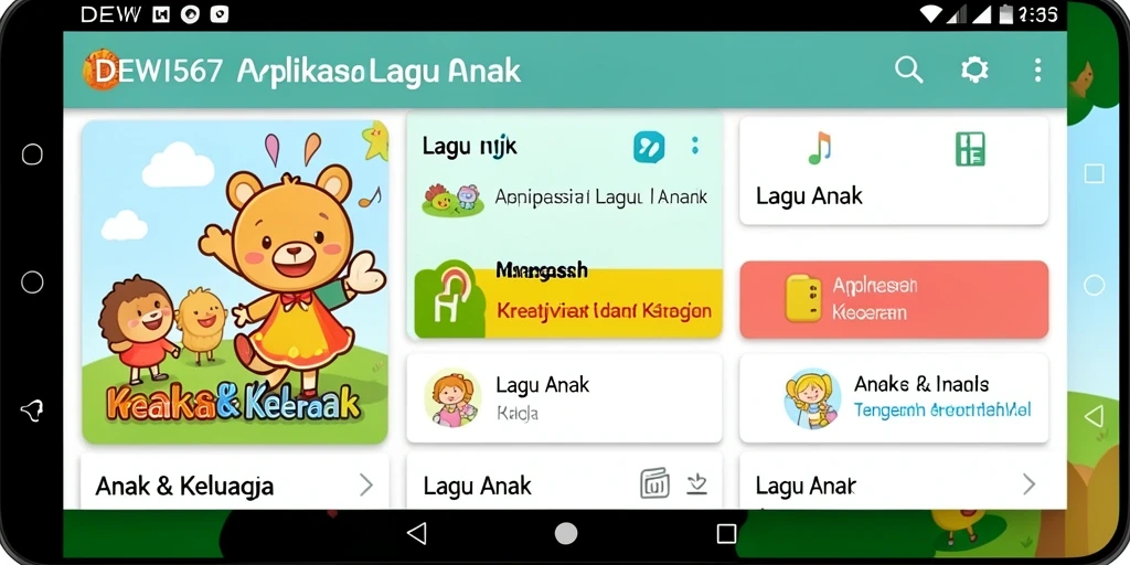 Tampilan antarmuka DEWI567 yang ceria dan ramah anak.