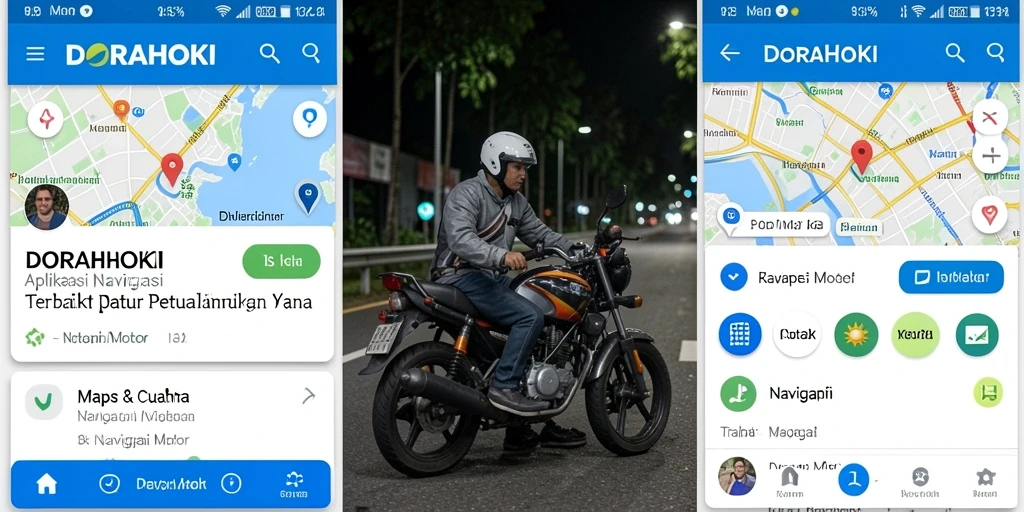 Antarmuka DORAHOKI untuk navigasi motor yang modern dan intuitif.