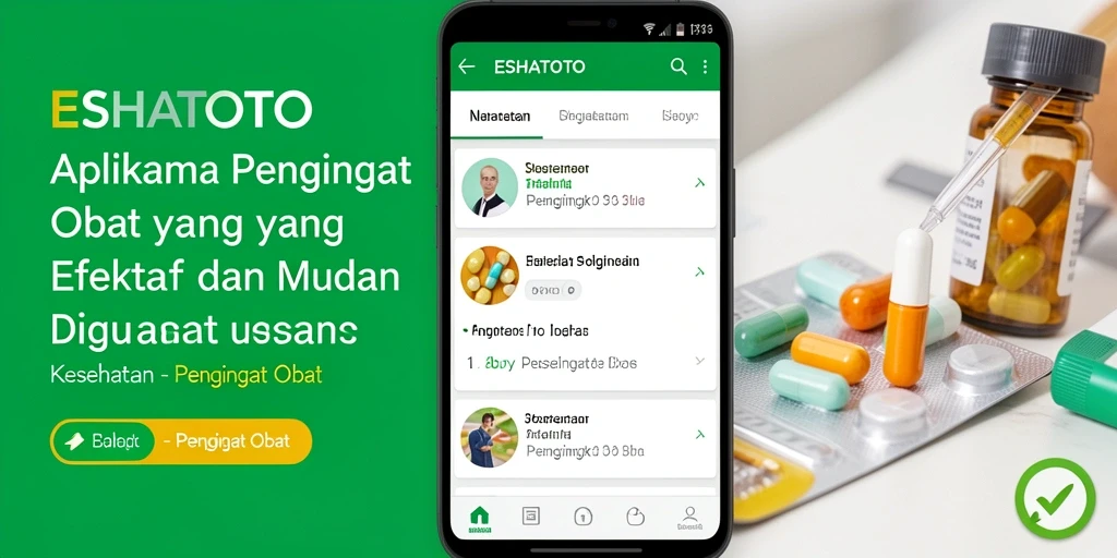 Tampilan antarmuka aplikasi ESHATOTO untuk pengingat obat.