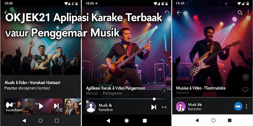 Antarmuka OKJEK21 yang intuitif dan penuh warna untuk Karaoke.