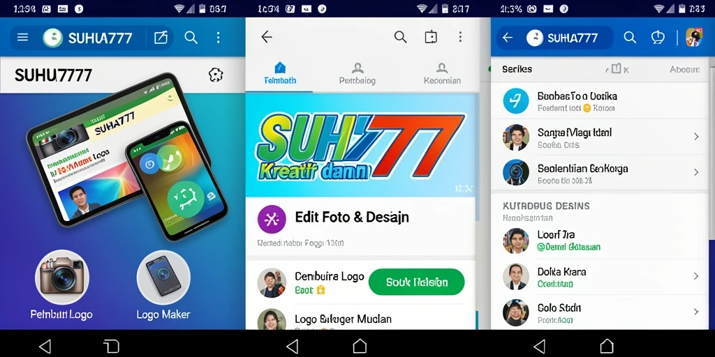 Tampilan antarmuka SUHU777 yang inovatif dan intuitif untuk Logo Maker.