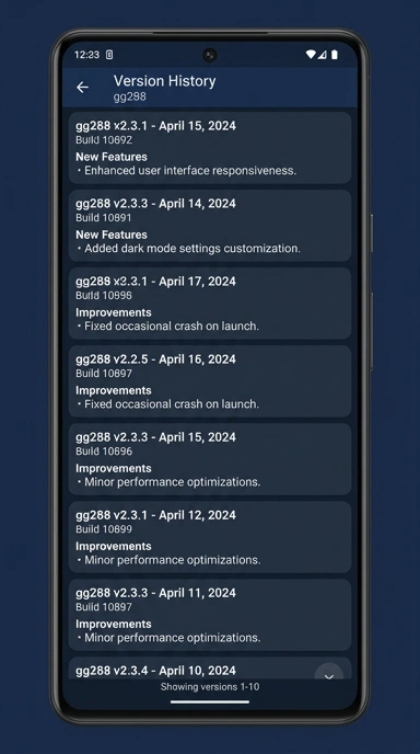 Riwayat Versi gg288 untuk Pengguna Android